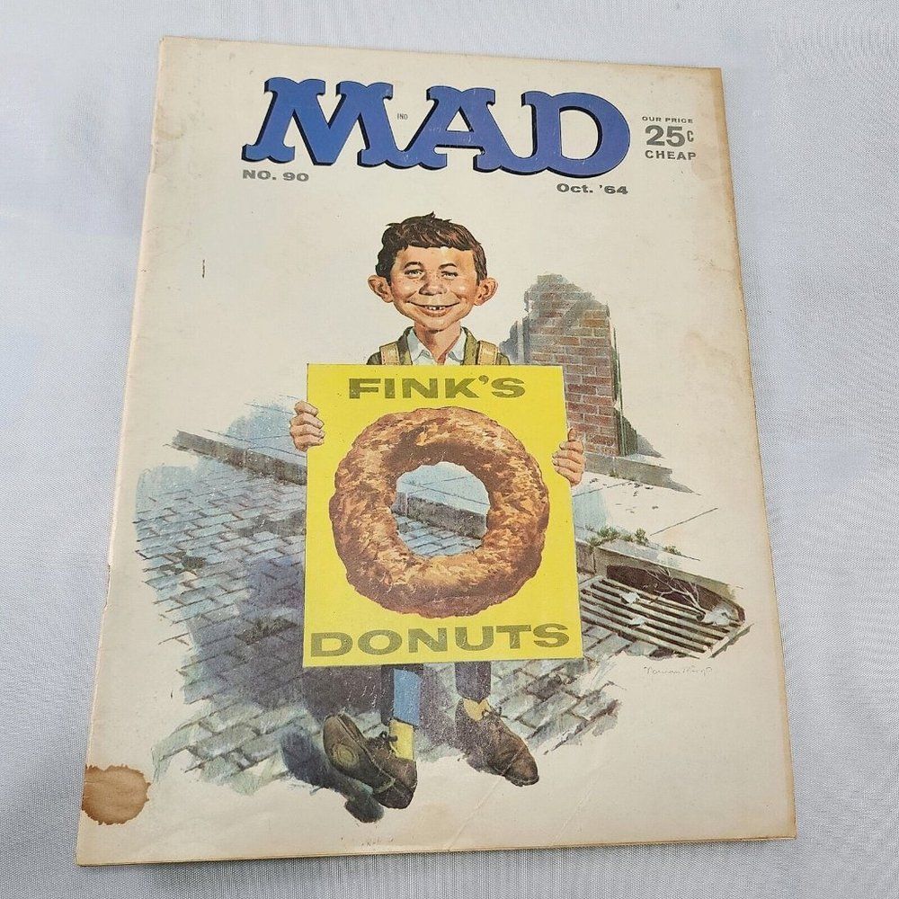 Mad Magazine Issue #90 October 1964 Finks Doughnut Norman Mingo‎ Cover Alfred E